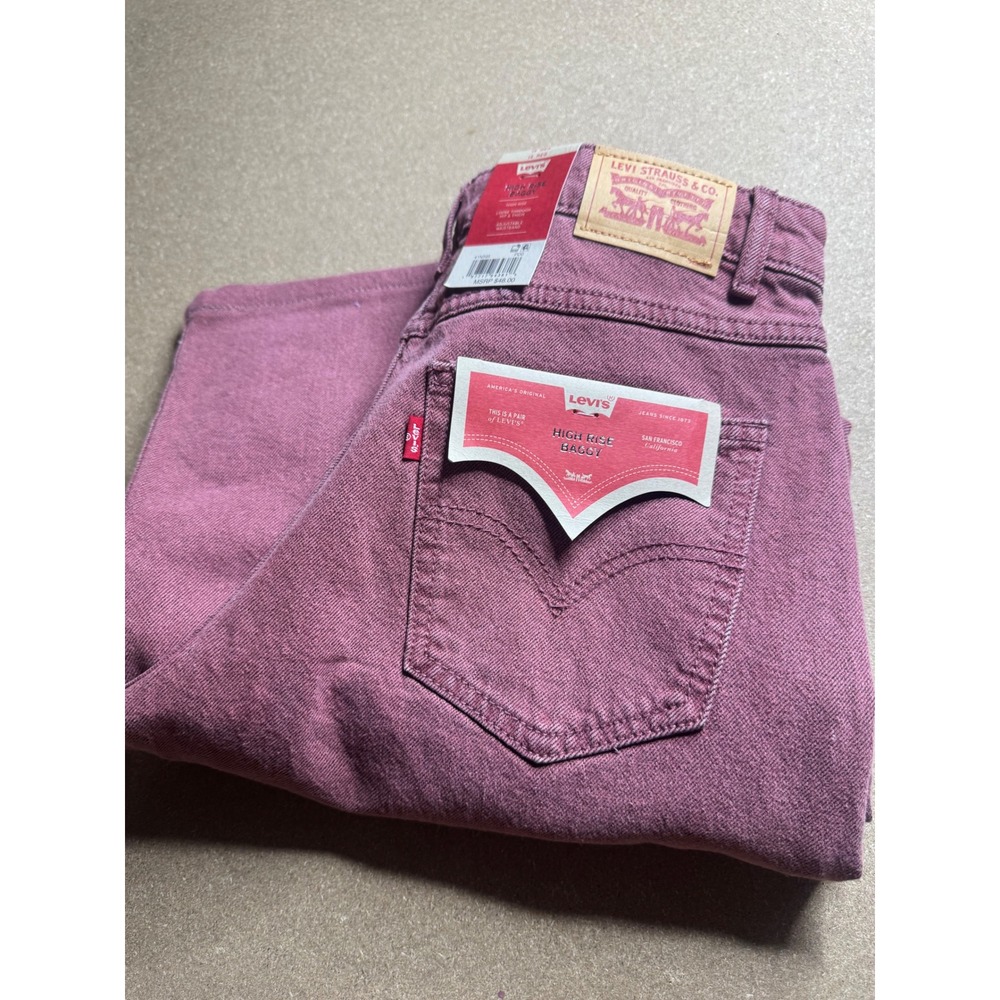 Levis Kids Girls High Rise Baggy Jeans Mauve Pink Size 16 Regular NWT